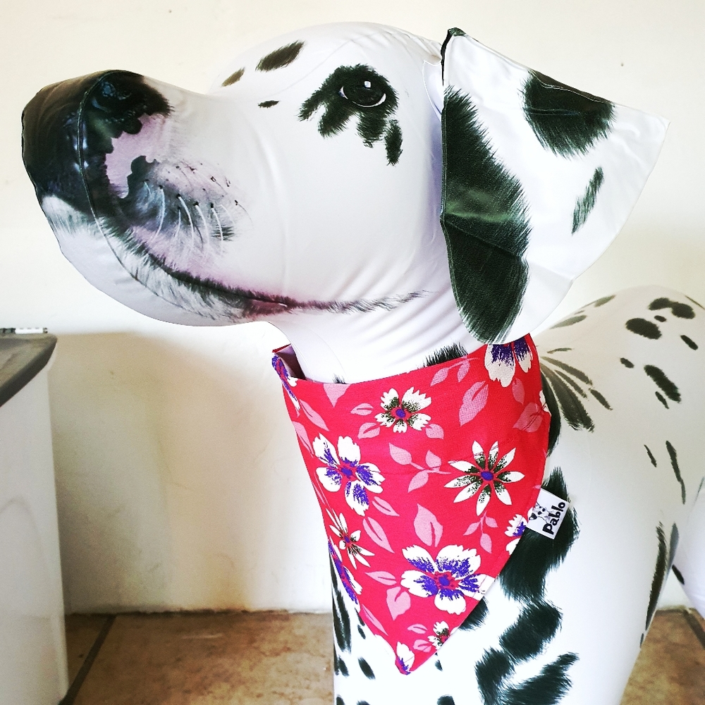 3 for $15 * Pink Floral Dog Bandana / Face Mask - Picture 5 of 10